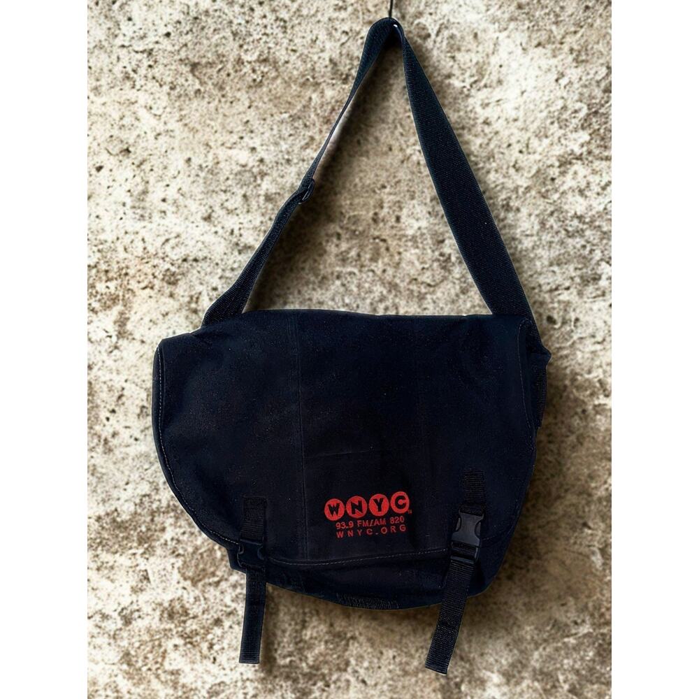 Manhattan Portage WNYC Messenger Bag Black NYC Public Radio Laptop Shoulder Bag